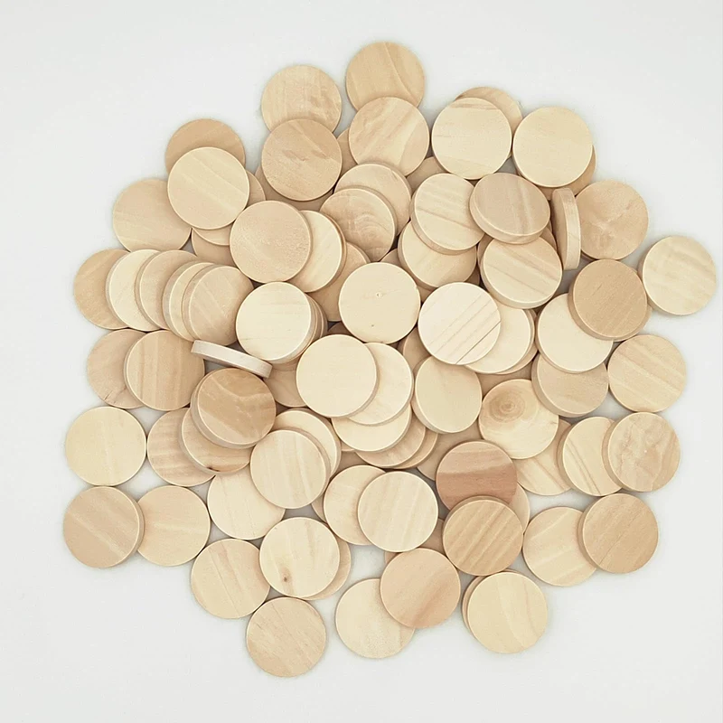 Naturholzscheiben, blanko, runde Holzscheiben, unlackiert, Holzkreise, blanko, Holzornamente für Bas