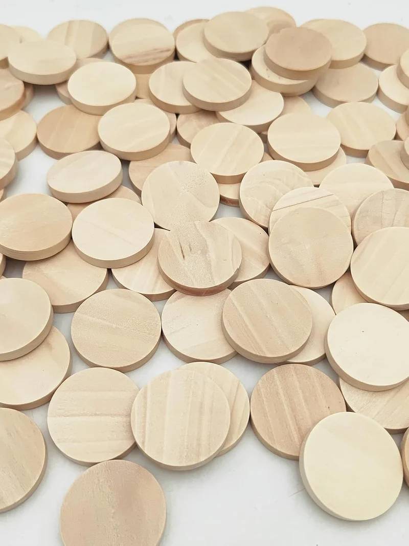 Naturholzscheiben, blanko, runde Holzscheiben, unlackiert, Holzkreise, blanko, Holzornamente für Bas