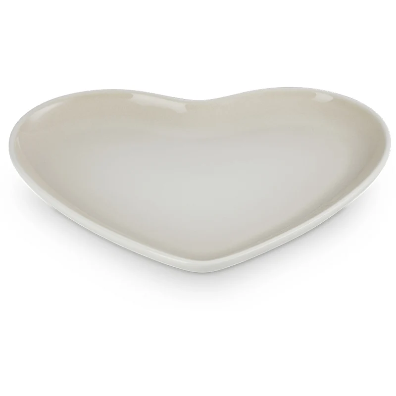 Le Creuset Teller Herzform 23 cm Meringue