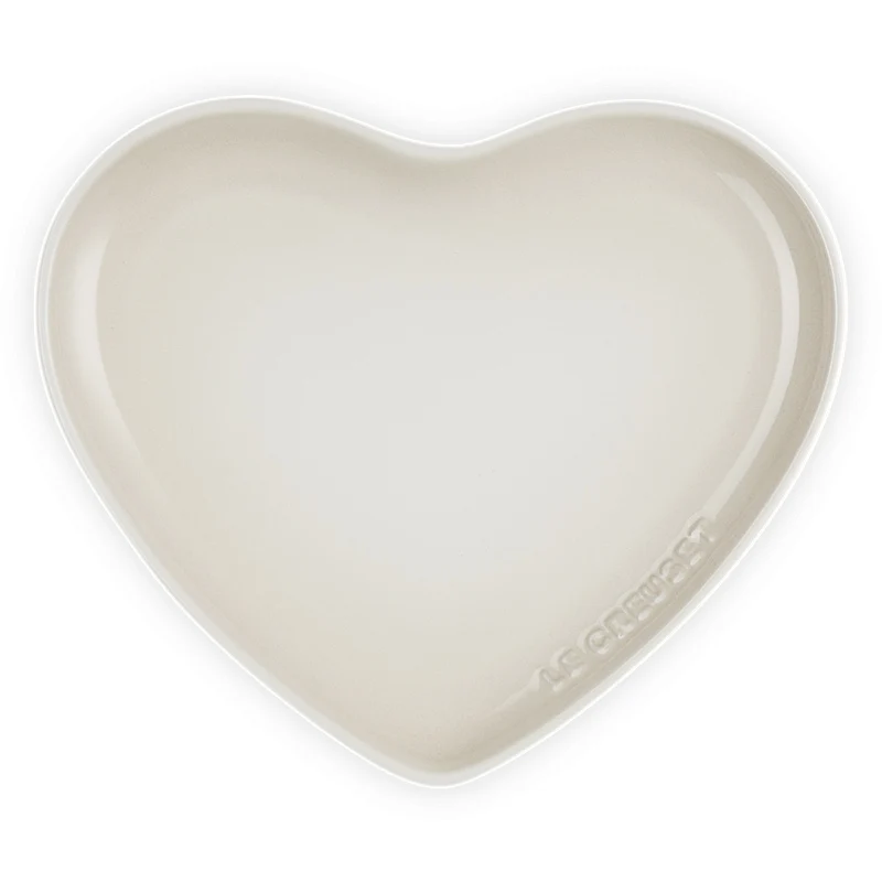 Le Creuset Teller Herzform 23 cm Meringue
