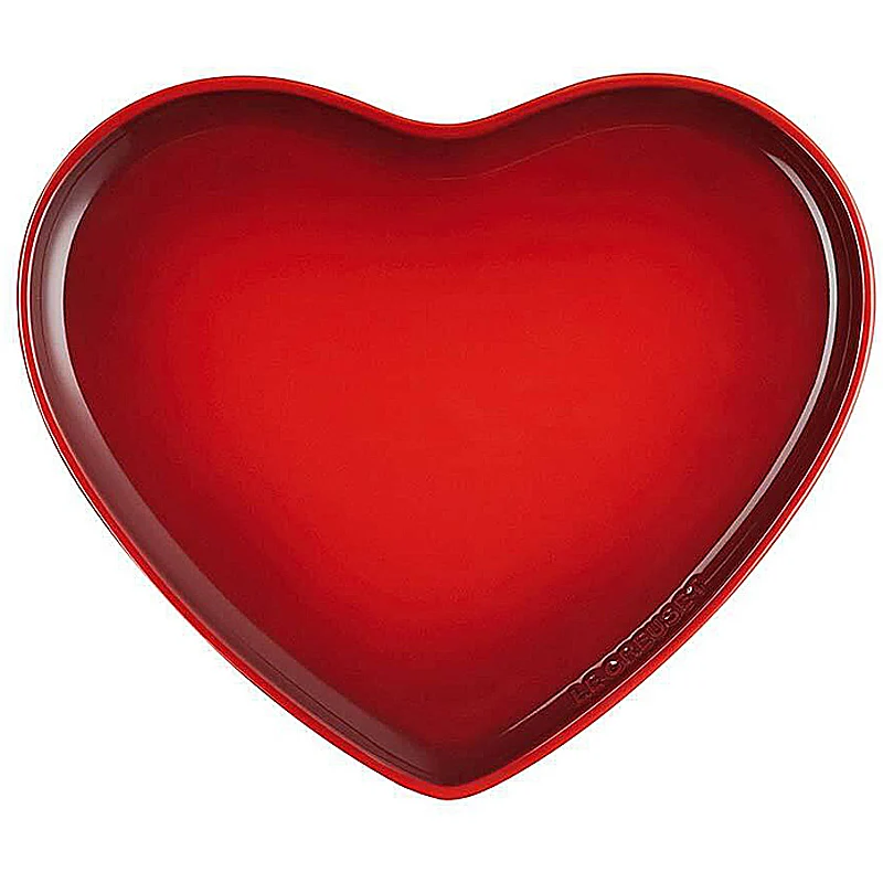 Le Creuset Servierplatte Herz 32 cm Kirschrot