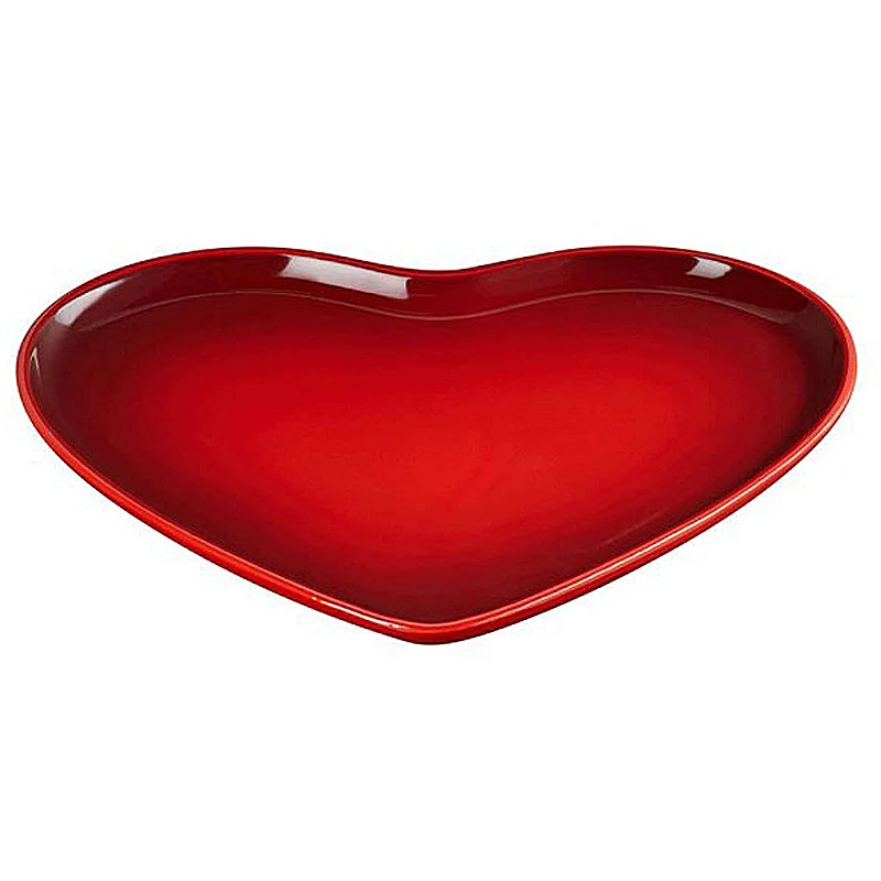 Le Creuset Servierplatte Herz 32 cm Kirschrot