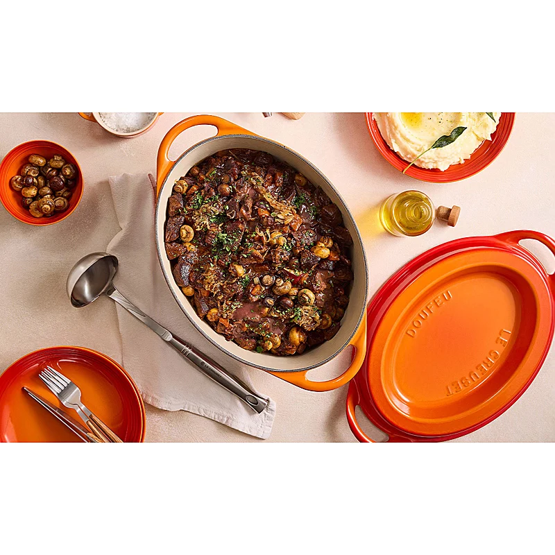 Le Creuset Bräter Doufeu oval 32 cm Ofenrot