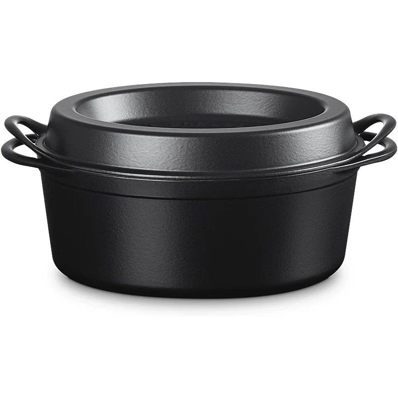 Le Creuset Bräter Doufeu oval 32 cm Schwarz Matt
