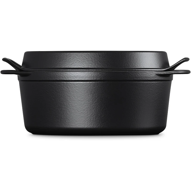 Le Creuset Bräter Doufeu oval 32 cm Schwarz Matt