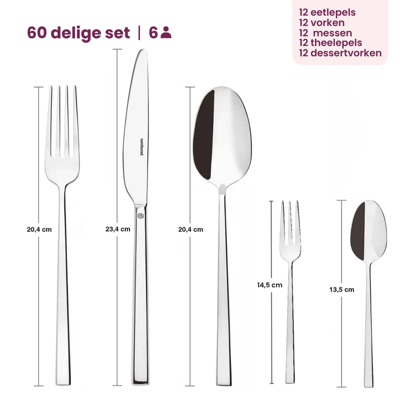 Sambonet Besteckset Rock - Antique Champagne - 60-teilig / 12 Personen