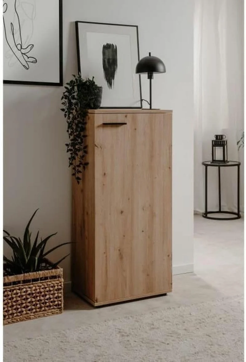 Schuhschrank, Kommode, Holzwerkstoff, Dekor Artisan Oak, Mass: B x H x T ca. 50 x 110 x 34 cm