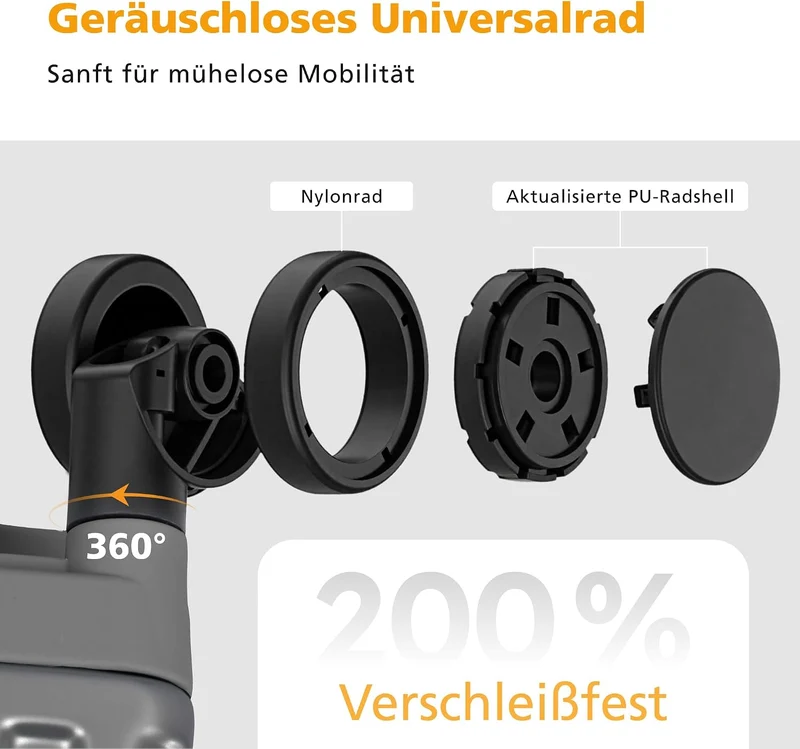 ALPHA CAMP Koffer XXL Aluminium Rahmen & Polycarbonat Hartschale mit TSA Schloss Reisekoffer 43x36x8