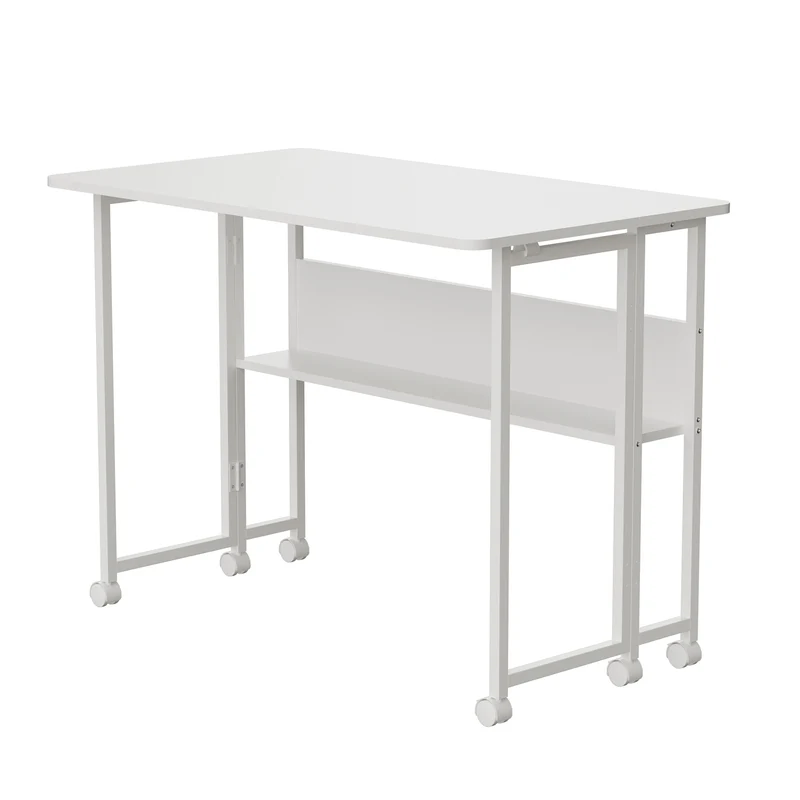 Maclean folding table desk, white, mobile, top 100x58cm, max. 50kg, MC-126 W