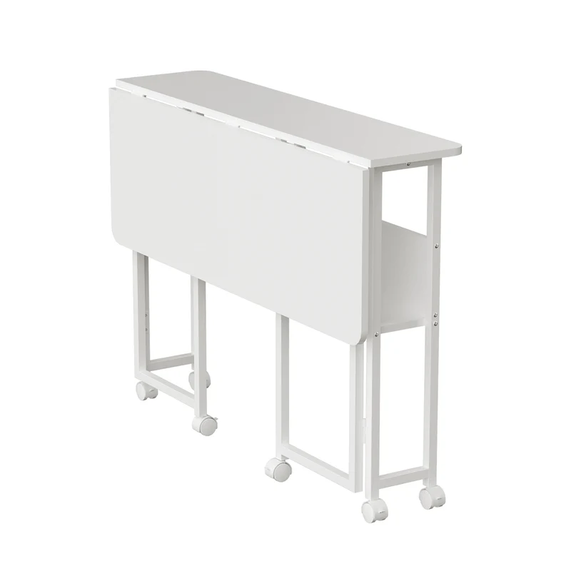 Maclean folding table desk, white, mobile, top 100x58cm, max. 50kg, MC-126 W