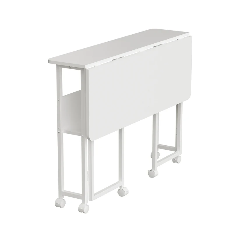 Maclean folding table desk, white, mobile, top 100x58cm, max. 50kg, MC-126 W