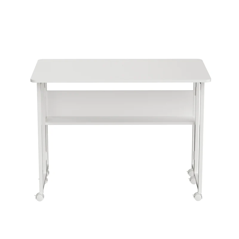 Maclean folding table desk, white, mobile, top 100x58cm, max. 50kg, MC-126 W