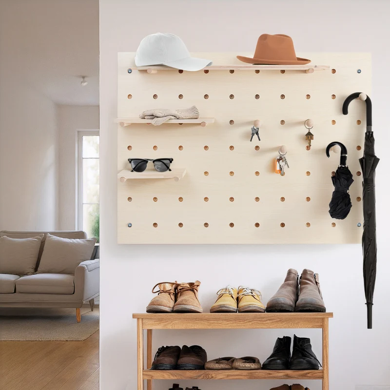 Maclean wooden organizer board, light wood color, 60x80 cm, max. 20 kg, MC-131 WD