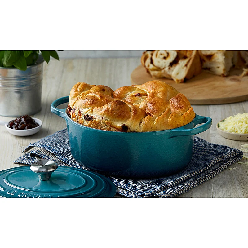 Le Creuset Bräter Signature rund 26 cm Deep Teal