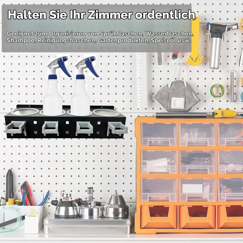 Wandmontierter Sprühflaschenhalter, Garagenorganizer, Hängeregal, Auto-Schönheitssalon-Zubehör, Halt