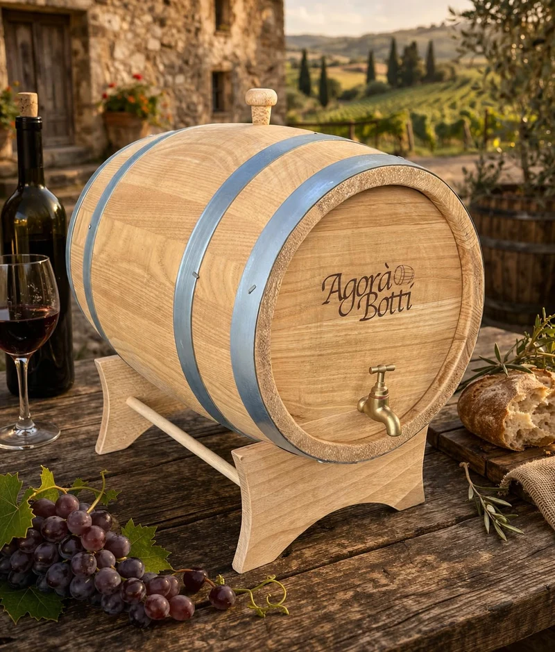 15 Liter Kastanienfass mit Messinghahn - Neue Produktion