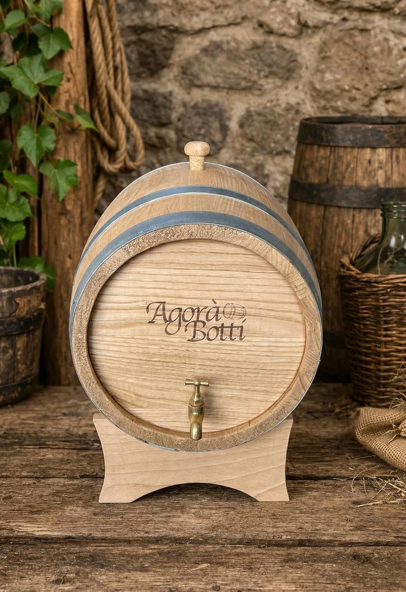 15 Liter Kastanienfass mit Messinghahn - Neue Produktion