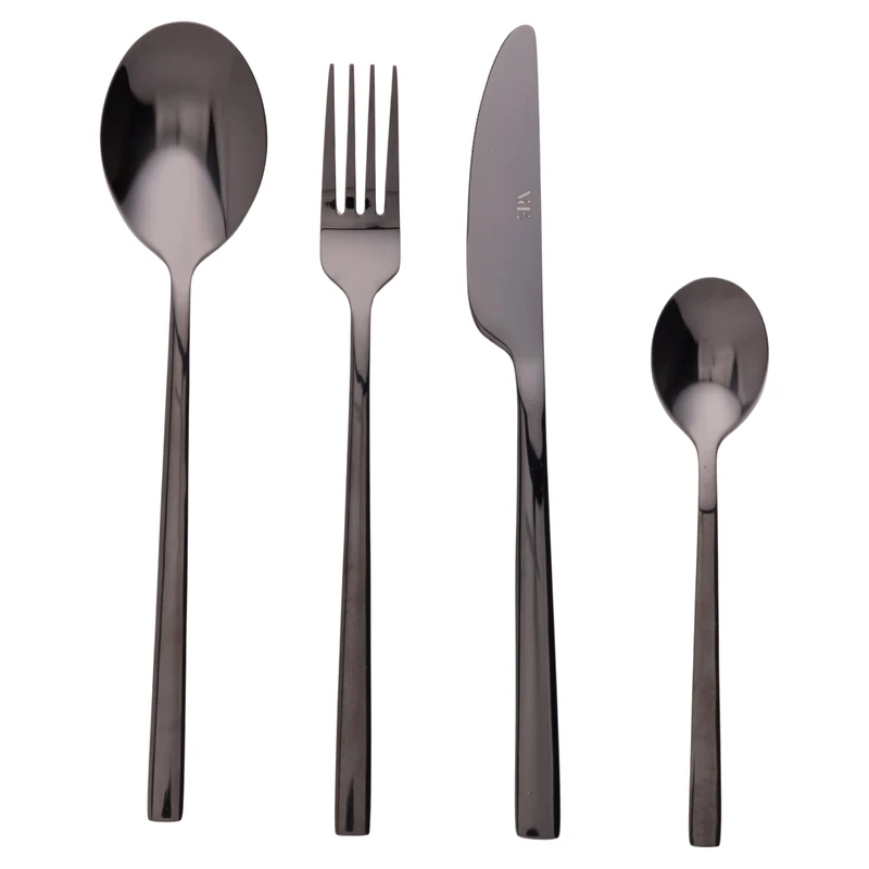 Villa d'Este Home Besteckset Stylo - Schwarz - 24-teilig / 6 Personen