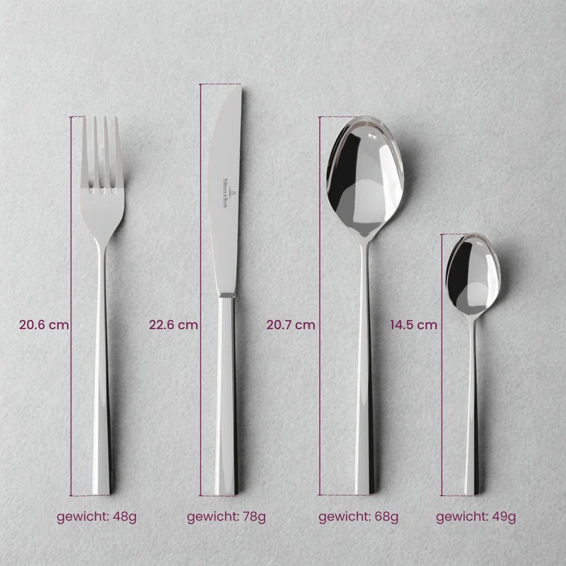 Villeroy & Boch Besteckset Piemont - 18/10 Edelstahl - 48 Teile / 12 Personen