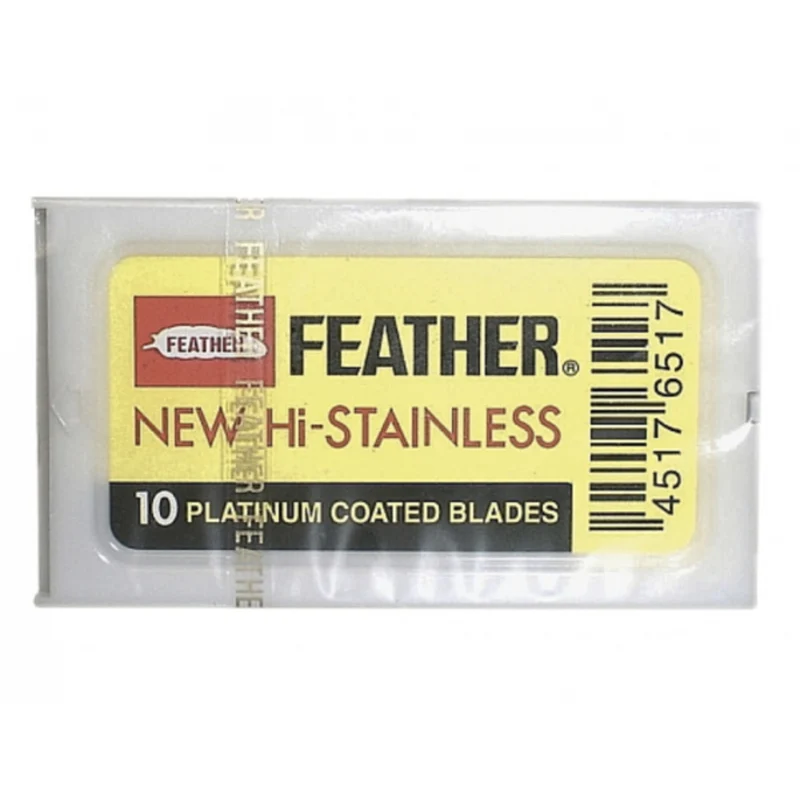 Feather razor blades, stainless steel, 10 pieces, yellow, 81-s