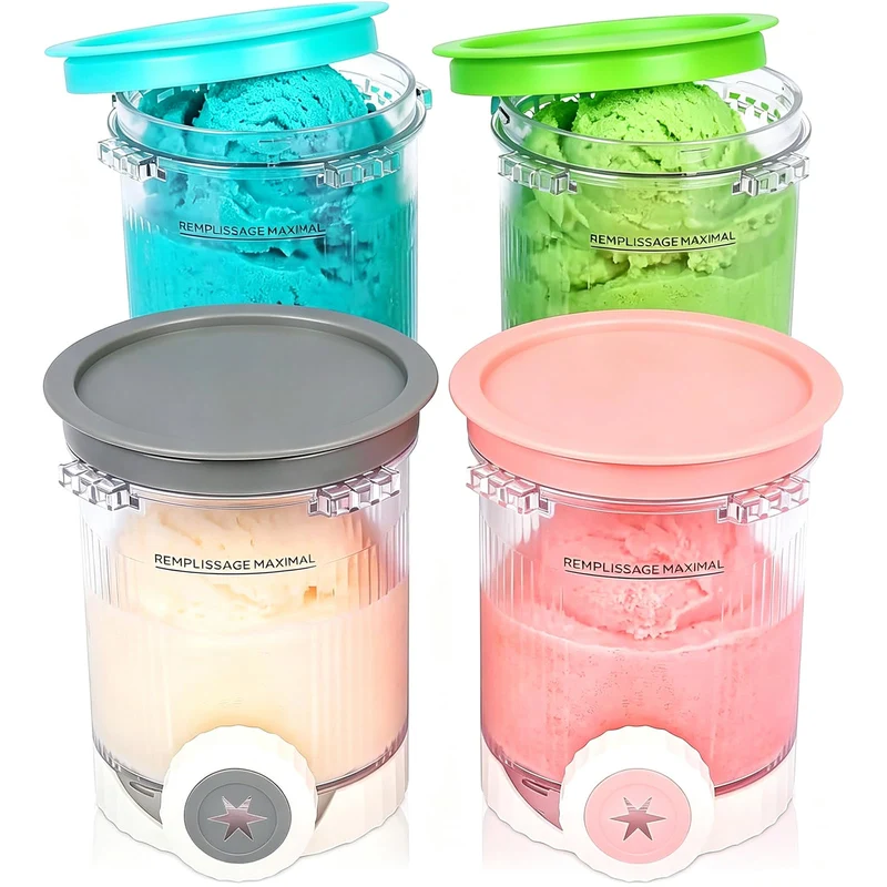 GFTIME 4 Stück Eisbehälter für Ninja Swirl by CREAMi NC700 NC701 NC701EU/NC701UK, 480 ml Behälter mi