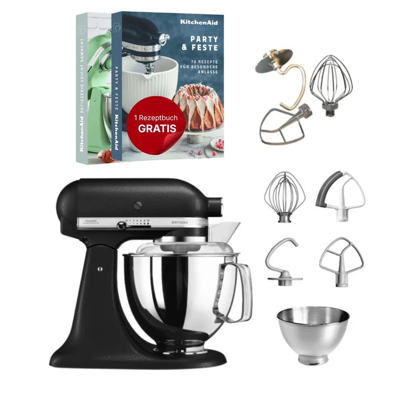 KitchenAid 4,8 L 5KSM175 Artisan Küchenmaschine Tschimmlover mit Tschimmhook Rührelementen