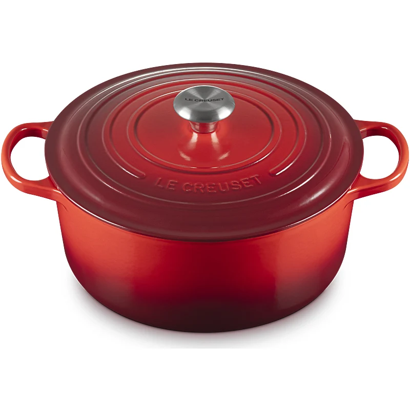 Le Creuset Bräter Signature rund 24 cm Kirschrot