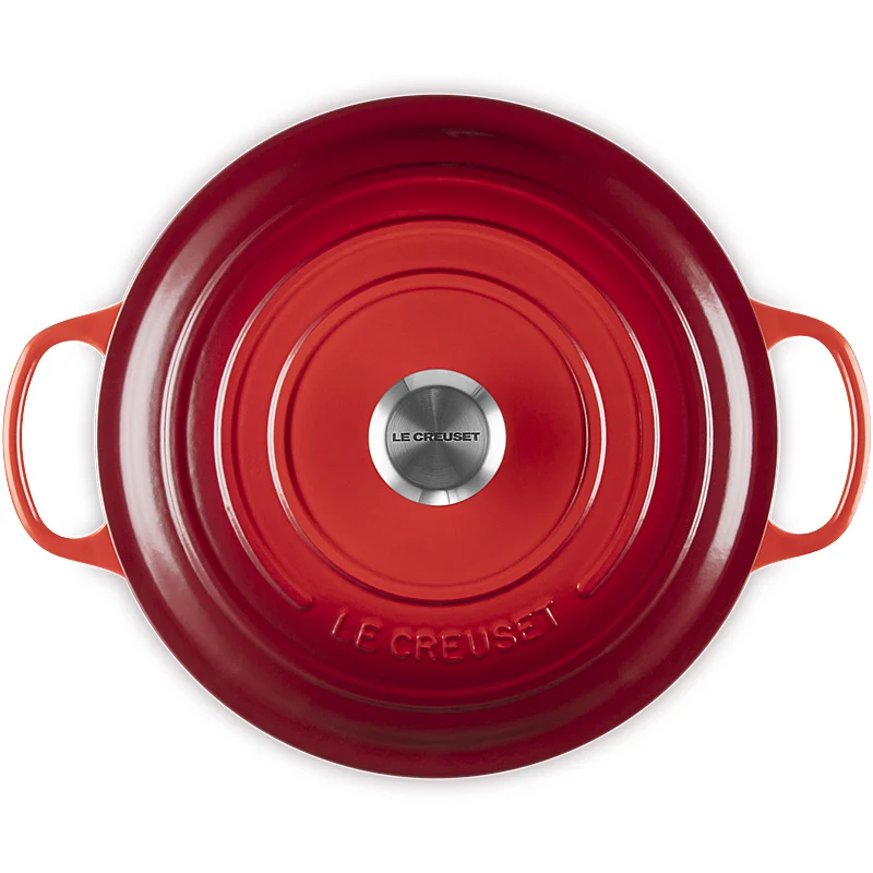 Le Creuset Bräter Signature rund 24 cm Kirschrot