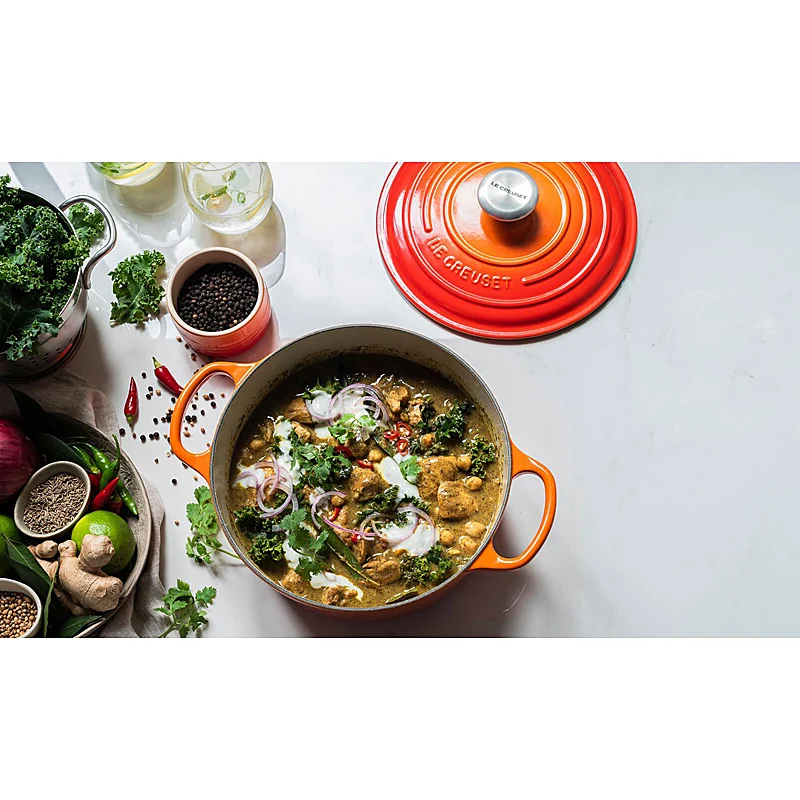 Le Creuset Bräter Signature rund 24 cm Ofenrot