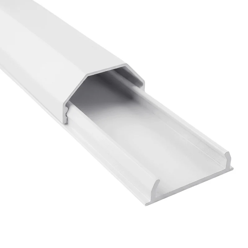 Maclean Aluminum Cable Cover Strip, 33x18x750 mm, White, MCTV-897 W