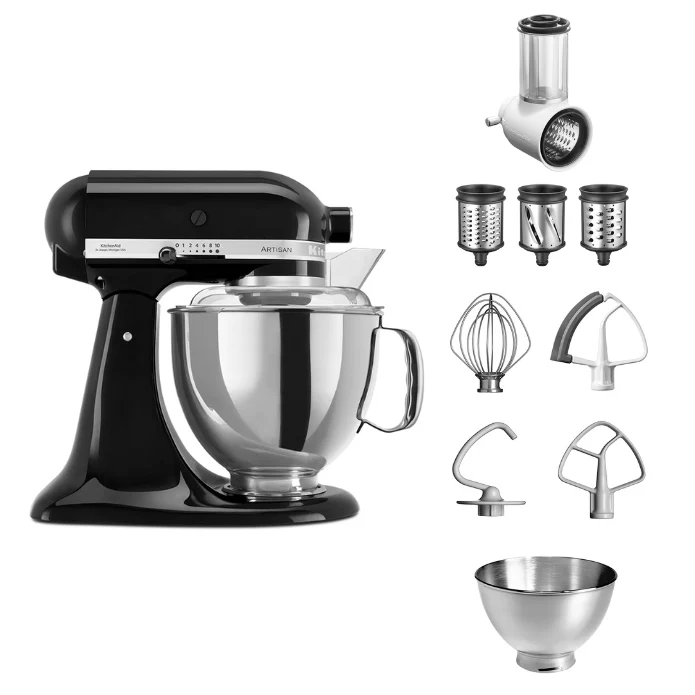 KitchenAid 4,8 L 5KSM175 Artisan Küchenmaschine Beginnerset mit Gemüseschneider