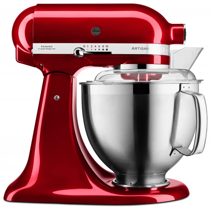 KitchenAid 4,8 L 5KSM185 Artisan Küchenmaschine Beginnerset Artisan Gemüseschneider+Flexirührer