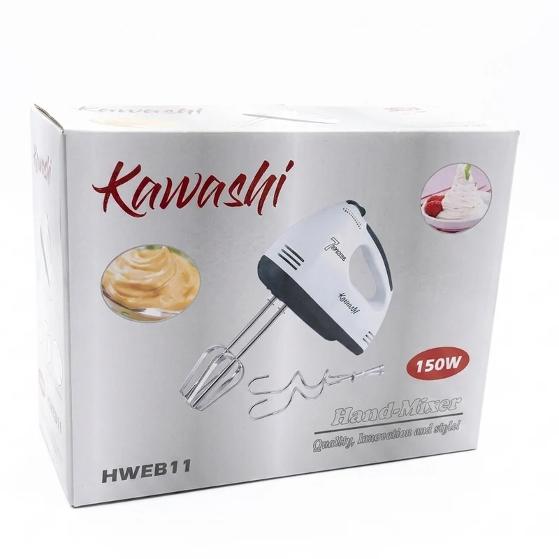 Kawashi 7-Speed Electric Hand Mixer with Detachable Beaters & Dough Hooks)