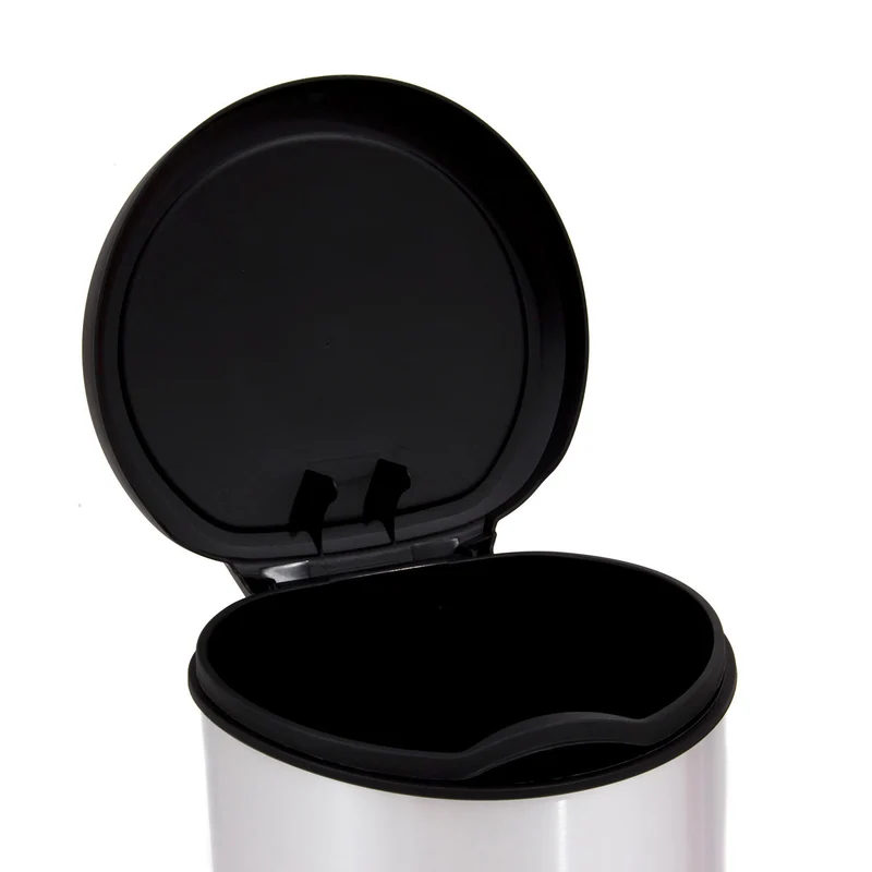 Metallic litter bin Curver Deco with plastic cover and opening pedal. 5l inner bucket