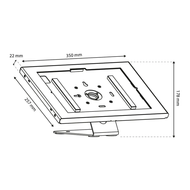 Maclean Tablet Advertising Mount with Lock, 12.4"-13", iPad Air/Pro, Samsung Tab S10+/S9+/S8+/S7+, 257x350x22mm, MC-956 W