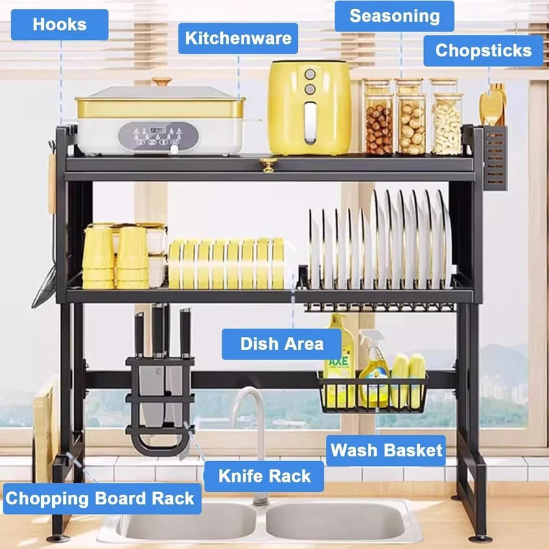Kitchen Over-the-Sink Dish Drying Rack with Door