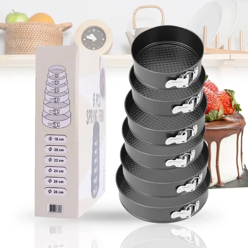 Non-Stick 6-Piece Springform Cake Pan Set (18cm - 28cm)