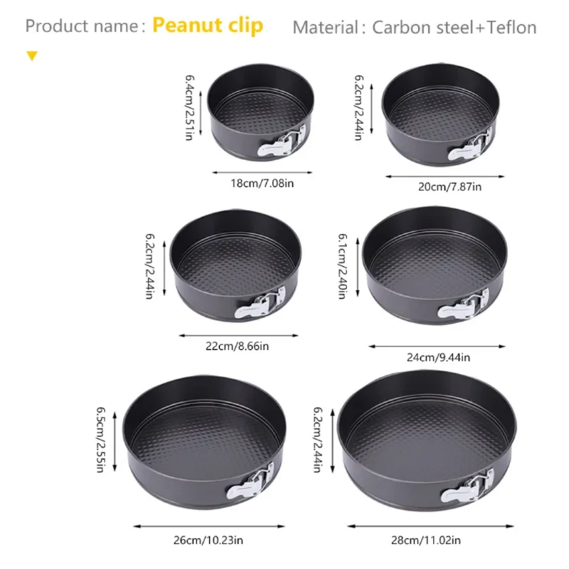Non-Stick 6-Piece Springform Cake Pan Set (18cm - 28cm)