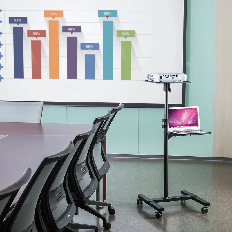 Maclean Adjustable Steel Mobile Projector/Laptop Stand, max. 10 kg, MC-207