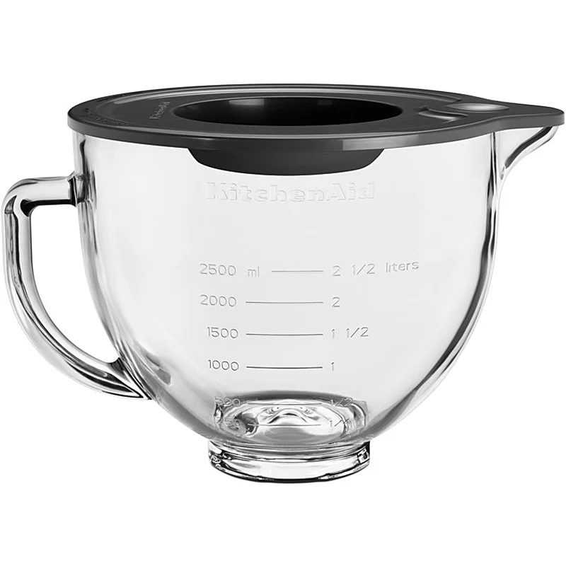 Kitchenaid 5KSM5GB Glasschüssel mit Griff & Silikondeckel für Küchenmaschine Artisan