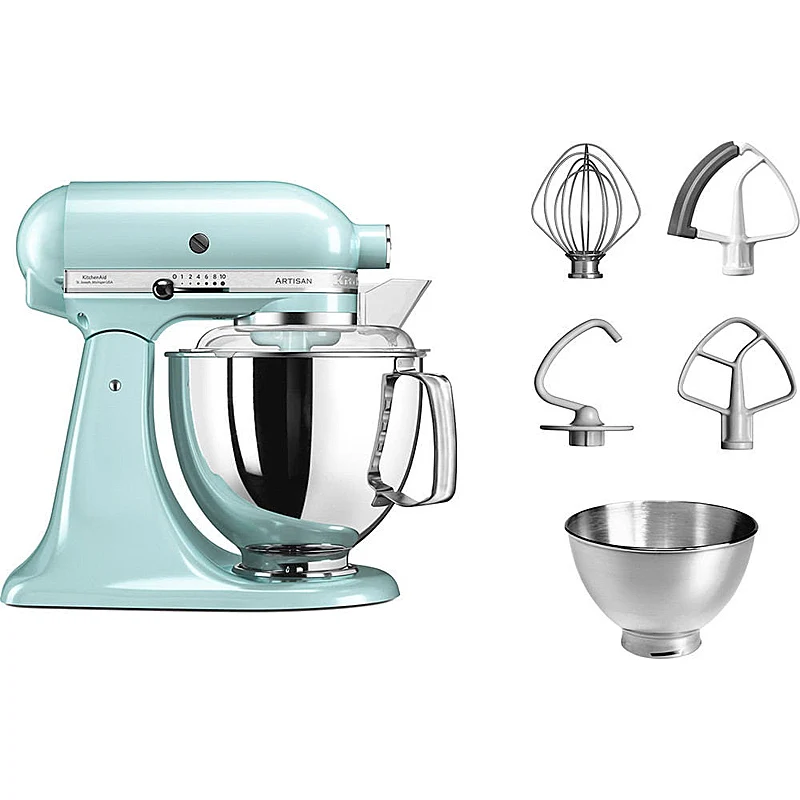 KitchenAid Artisan 5KSM175PSEIC Küchenmaschine 4,8L in Eisblau mit Zubehör