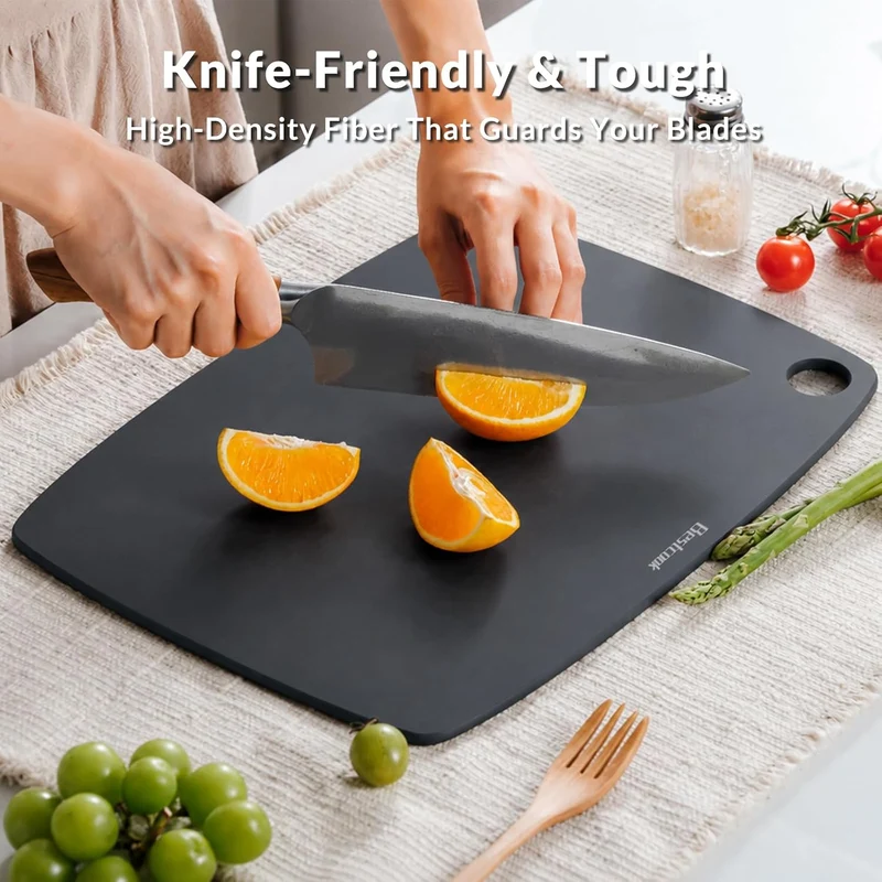 BESTCOOK Holzfaser Schneidebretter, 3er-Set, Spülmaschinenfest Chopping Board, Hohe Dichte, Antiporö
