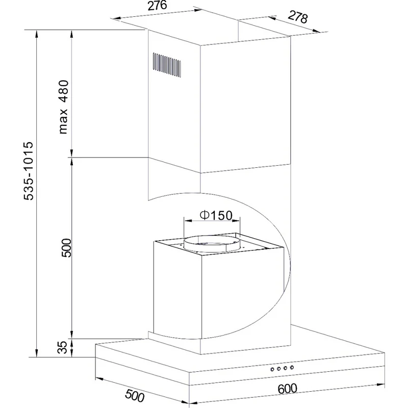 Amica Kaminhaube T-Line, 60 cm, KH 17801-1 E