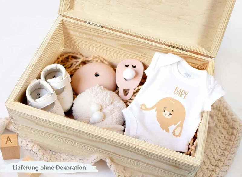 Little Deco Personalisierte Holzkiste Baby Erinnerungskiste | M - 30 x 20 x 13 cm | Pferde Geschenk