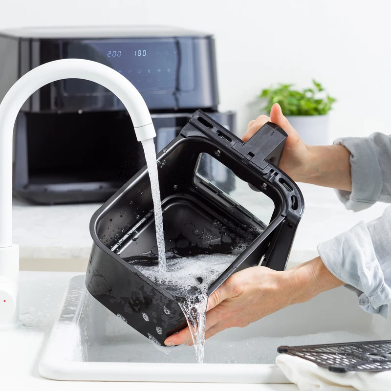 GreenPan Doppelte Heißluftfritteuse Bistro Dual Zone - Schwarz - 8 Liter (2 x 4 Liter) - PFAS-frei