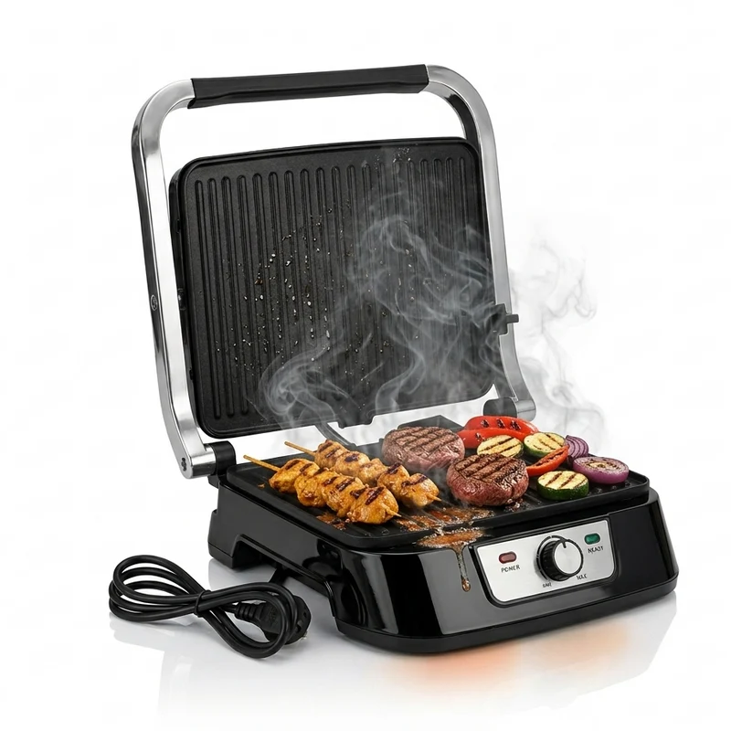 Mitshu Jumbo Griller (MPG-5009) – 180° Open Contact Grill with Non-Stick Plates