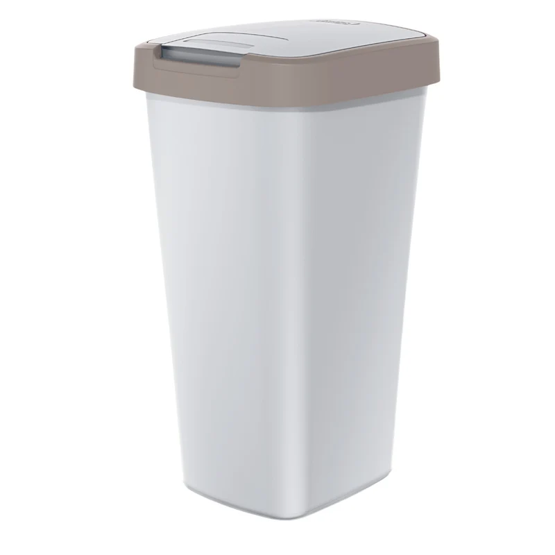 KEDEN COMPACTA Q 25 liter trash garbage can NSAB25-WG5C - ash with brown frame