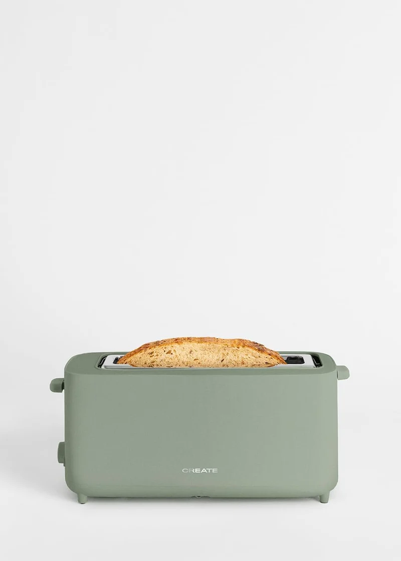 CREATE/TOAST STUDIO XL/Toaster Salbeigrün / 6 Leistungsstufen, Krümelschublade, Thermostat, Auftauen