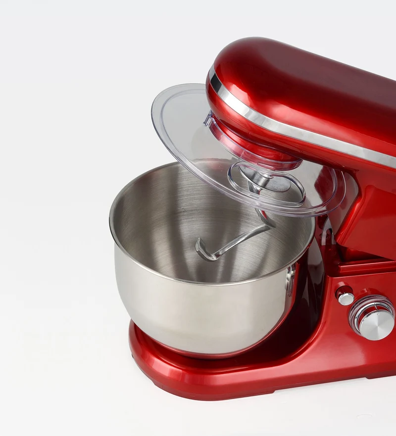 Haws – Küchenmaschine, 5-Liter-Edelstahlschüssel, 6 Geschwindigkeitsstufen, 3 Haken, 1200 W, rot