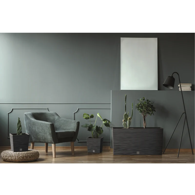 Prosperplast DFC800M-422U Furu Case Middle Planter with Insert Plant Trough Flower Pot Indoor Outdoor 77x23.5x41cm Concrete Grey